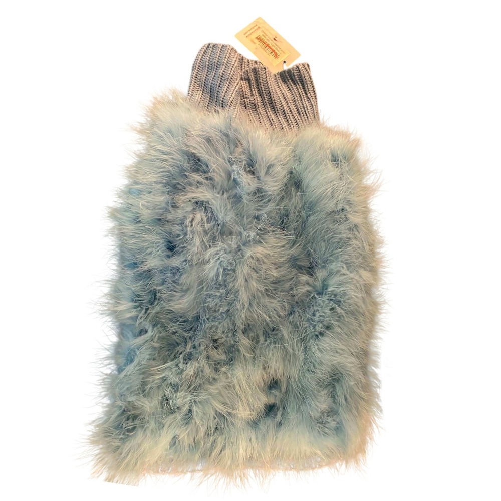 Christian Cowan x Maxbone Feather Jumper Dog Sweater L Blue NEW Ostrich Trim